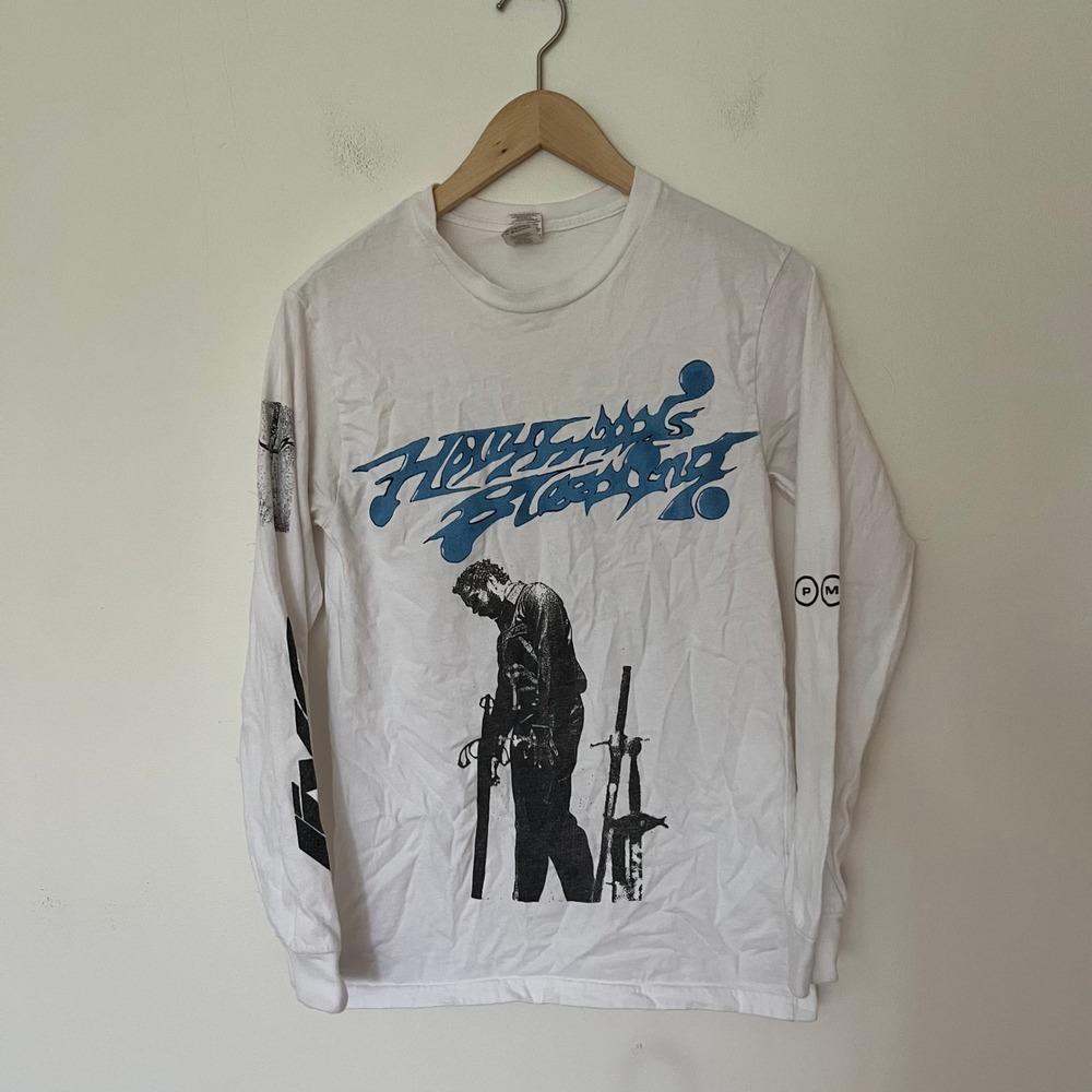 Post Malone Hollywoods Bleeding Runaway Tour Long Sleeve Shirt White Mens Small